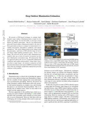 PDF Document Cover - Deep Outdoor Illumination Estimation: A CNN-based Approach from Single LDR Images