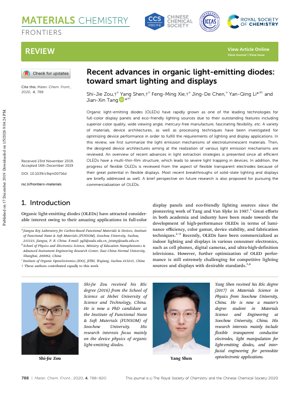 PDF Document Cover - Recent Advances in Organic Light-Emitting Diodes: Toward Smart Lighting and Displays