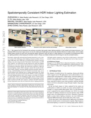 PDF Document Cover - Spatiotemporally Consistent HDR Indoor Lighting Estimation: A Deep Learning Framework for Photorealistic AR